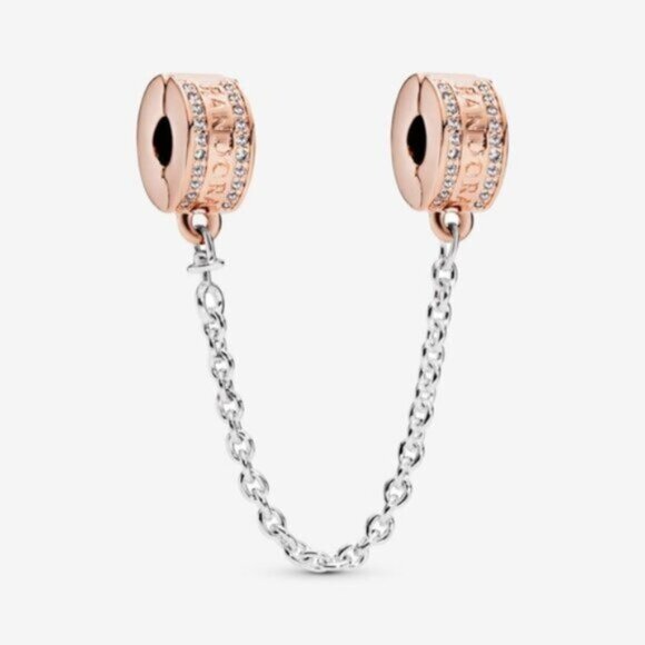Pandora logo fixed clip safety chain - Picture 1 of 2